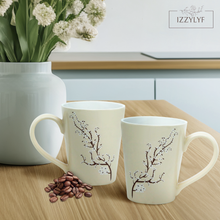 Printed Blossom Tea/ Coffee Mug Set (300ml Each)