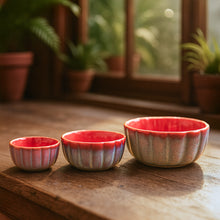 Sunset Mirage Blue Ceramic Bowl Set - Set of 3