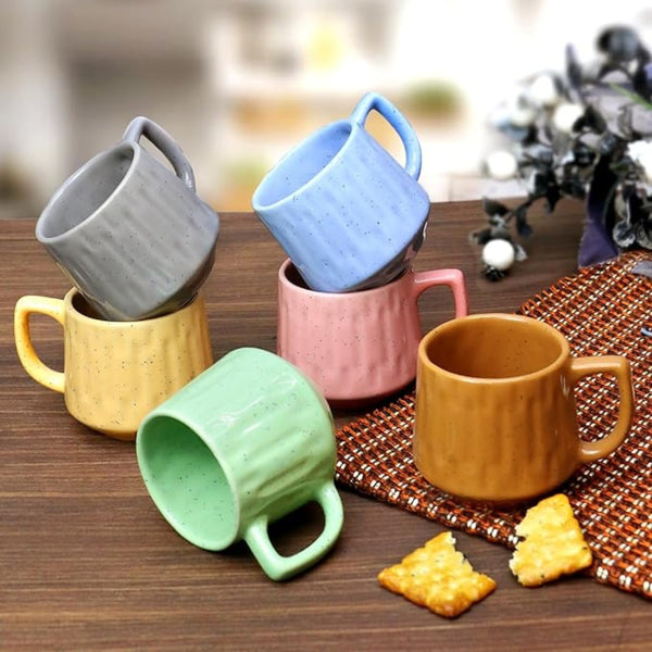 Bell-Curved Tea Cup Set of 6 (180ml Each)