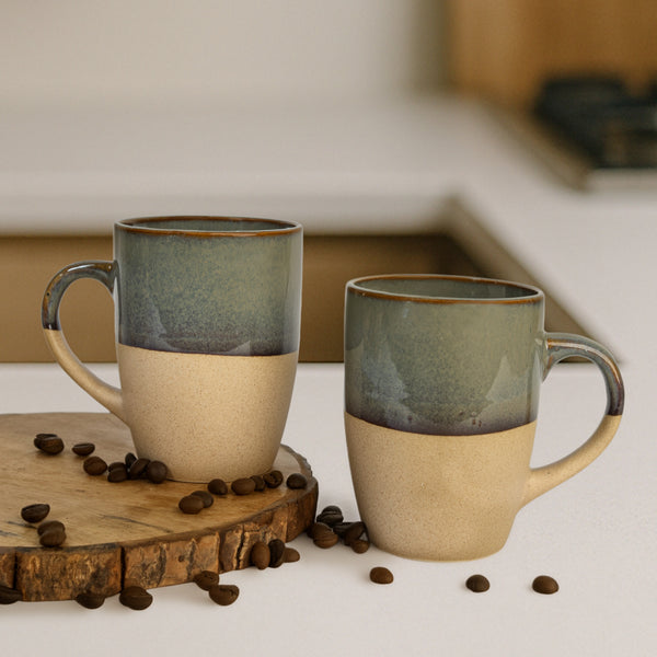 Rustic Charm' Ceramic Coffee Mugs Set of 2