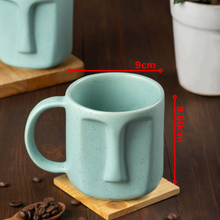 Expression Face-Shaped Ceramic Coffee Mug Set of 2 - (400ml Each)