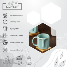 Expression Face-Shaped Ceramic Coffee Mug Set of 2 - (400ml Each)