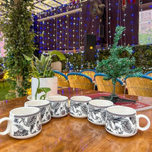 Printed Garden Bliss Tea Cups Set of 6 (150ml Each)