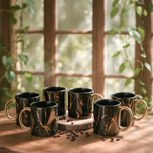 Black Golden Pipe Coffee Mug Set (370ml Each)