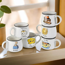 Elegant Emogy Printed White  Tea Cup Set of 6 (200ml Each)