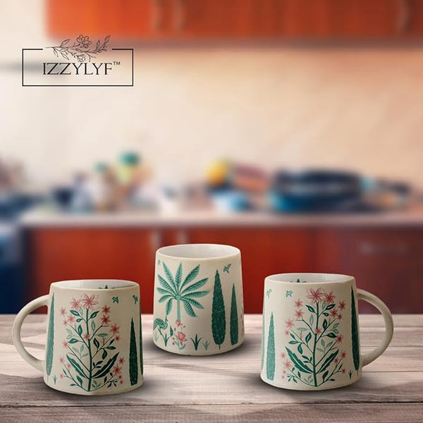 Printed Peacock Coffee Mug Set of 2 (300ml Each)