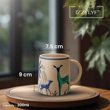 Printed Blue Deer Coffee Mug Set of 2 (300ml Each)