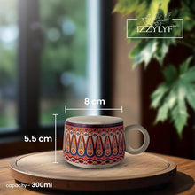 Rajasthani Paisley Printed Ceramic Tea Cups Set of 6 (150ml Each)