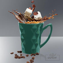 Diamond Cut Coffee Mug Set (350ml Each)