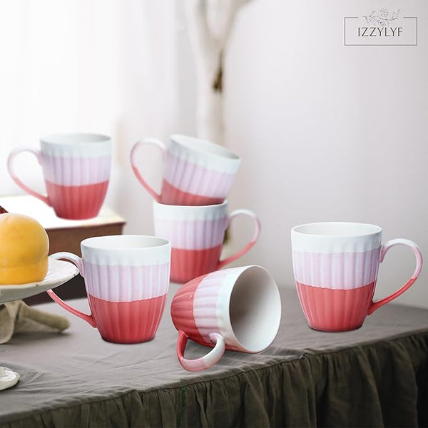 Peripheral Tritone Pink Color, Coffee Mug Set (300ml Each)