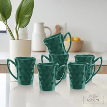 Diamond Cut Coffee Mug Set (350ml Each)