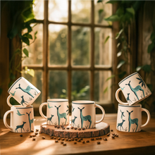 Printed Blue Deer Coffee Mug Set of 2 (300ml Each)