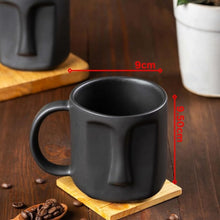 Expression Face-Shaped Ceramic Coffee Mug Set of 2 - (400ml Each)