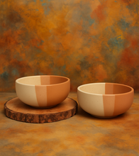 IZZYLYF Tritone Matte Finish Ceramic Bowl (500ml Each)