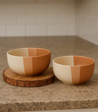 IZZYLYF Tritone Matte Finish Ceramic Bowl (500ml Each)