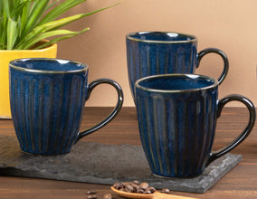 Peripheral Glam Blue Coffee Mug Set (300ml Each)
