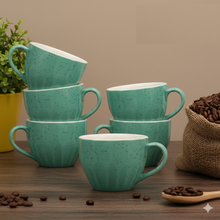 Diamond-Cut Cappuccino Coffee Cup Set of 6 (250ml Each)