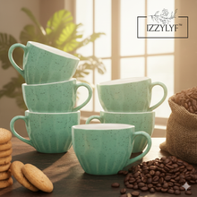 Diamond-Cut Cappuccino Coffee Cup Set of 6 (250ml Each)