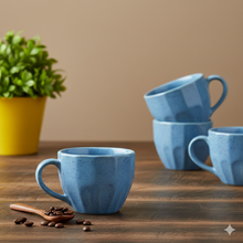 Diamond-Cut Cappuccino Coffee Cup Set of 6 (250ml Each)