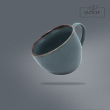 Blue Stone Cappuccino Large Coffee Cups with Saucer 250ml Each (Set of 6)