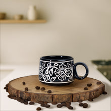 Crafted Black Mughal' Ceramic Kettle Tea Set – 1 Kettle & 6 Cups