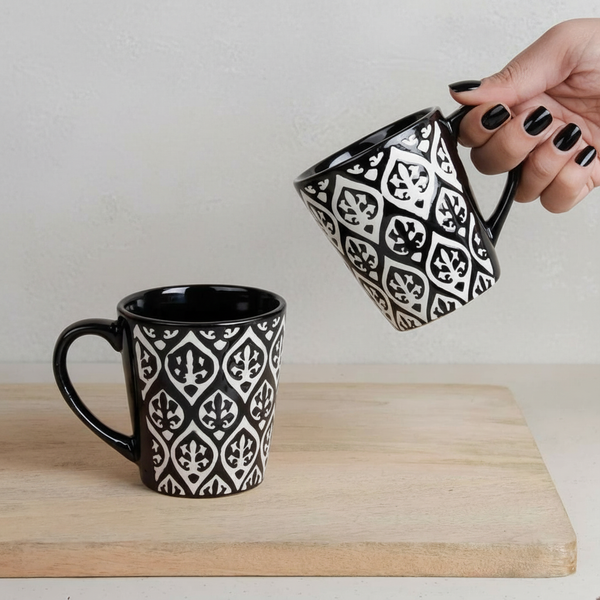 Leaf Design Ceramic Coffee Mug (200ml each)