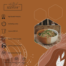 IZZYLYF Tritone Matte Finish Ceramic Bowl (500ml Each)