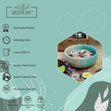 IZZYLYF Tritone Matte Finish Ceramic Bowl (500ml Each)