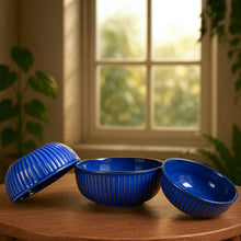 Ocean Sapphire Glow Ceramic Bowl Set - Set of 3