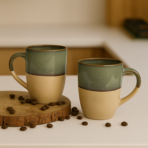 Rustic Charm' Ceramic Coffee Mugs Set of 2