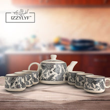 Printed Garden Bliss Tea Cups Set of 6 (150ml Each)