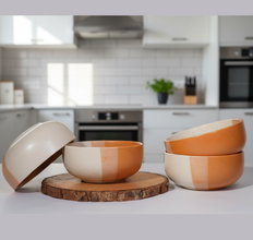 IZZYLYF Tritone Matte Finish Ceramic Bowl (500ml Each)