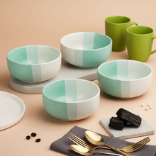 IZZYLYF Tritone Matte Finish Ceramic Bowl (500ml Each)