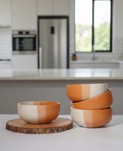 IZZYLYF Tritone Matte Finish Ceramic Bowl (500ml Each)