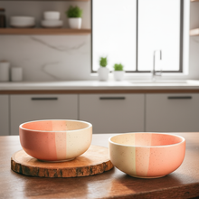 IZZYLYF Tritone Matte Finish Ceramic Bowl (500ml Each)