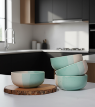 IZZYLYF Tritone Matte Finish Ceramic Bowl (500ml Each)