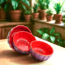 Sunset Mirage Blue Ceramic Bowl Set - Set of 3