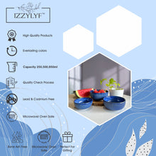 Ocean Sapphire Glow Ceramic Bowl Set - Set of 3